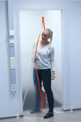 Moq 500pcs! Hot Sale DIY Zipper Secure Transparent Door, See Through Plastic Film Door, Dust Proof Foli Door with Zipper