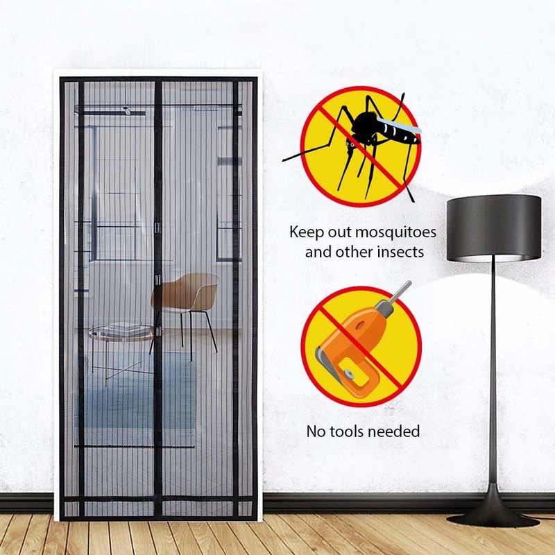 MOQ:100pcs Automatic Closing Mesh Magnetic Screen Curtain Kitchen Door Screen Anti Bugs